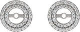 14K Gold Natural Diamond Double Halo-Style Earring Jackets - White Gold - view 2