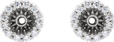 Platinum Natural Diamond Halo-Style Earring Jackets III - view 2