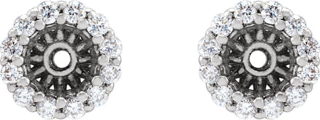 Platinum Natural Diamond Halo-Style Earring Jackets III - view 2