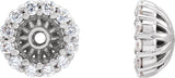 Platinum Natural Diamond Halo-Style Earring Jackets III