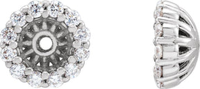 Platinum Natural Diamond Halo-Style Earring Jackets III