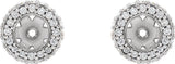 14K Gold Natural Diamond Halo-Style Earring Jackets No. 4 - White Gold - view 2