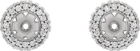 Platinum Natural Diamond Halo-Style Earring Jackets VIII - view 2