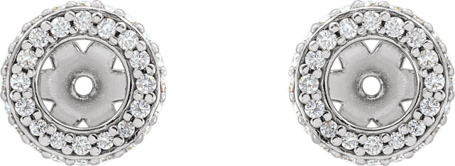 Platinum Natural Diamond Halo-Style Earring Jackets VIII - view 2