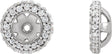 Platinum Natural Diamond Halo-Style Earring Jackets VIII