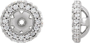Platinum Natural Diamond Halo-Style Earring Jackets VIII