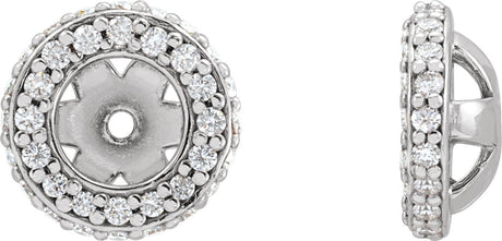 Platinum Natural Diamond Halo-Style Earring Jackets VIII
