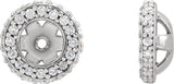 14K Gold Lab-Grown Diamond Halo-Style Earring Jackets III - White Gold