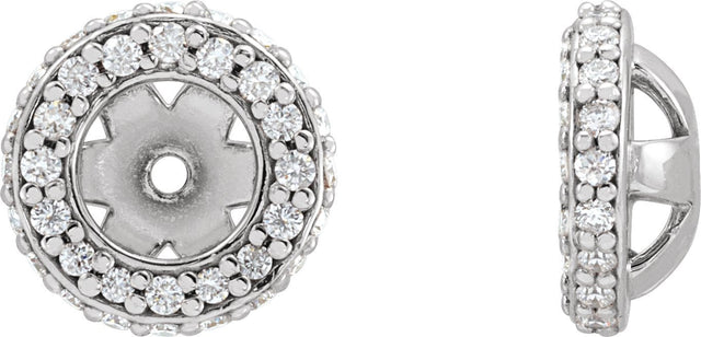 14K Gold Lab-Grown Diamond Halo-Style Earring Jackets III - White Gold