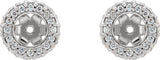 14K Gold Lab-Grown Diamond Halo-Style Earring Jackets VI - White Gold - view 2