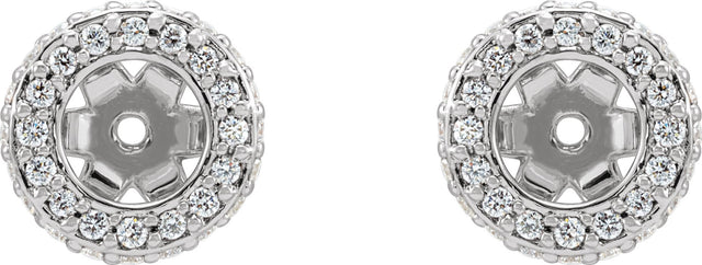 14K Gold Lab-Grown Diamond Halo-Style Earring Jackets VI - White Gold - view 2
