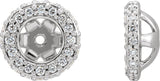 14K Gold Lab-Grown Diamond Halo-Style Earring Jackets VI - White Gold