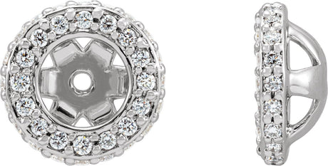 14K Gold Lab-Grown Diamond Halo-Style Earring Jackets VI - White Gold