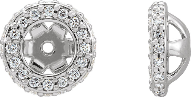 14K Gold Lab-Grown Diamond Halo-Style Earring Jackets VI - White Gold