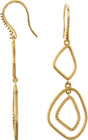 14K Gold Round Natural Diamond Open Silhouette Dangle Earrings III