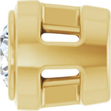 14K Gold Natural Diamond Round Bezel-Set Slide Pendant - Yellow Gold - view 3