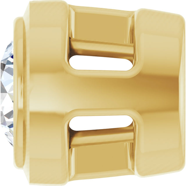 14K Gold Lab-Grown Diamond Round Bezel-Set Slide Pendant - Yellow Gold - view 3