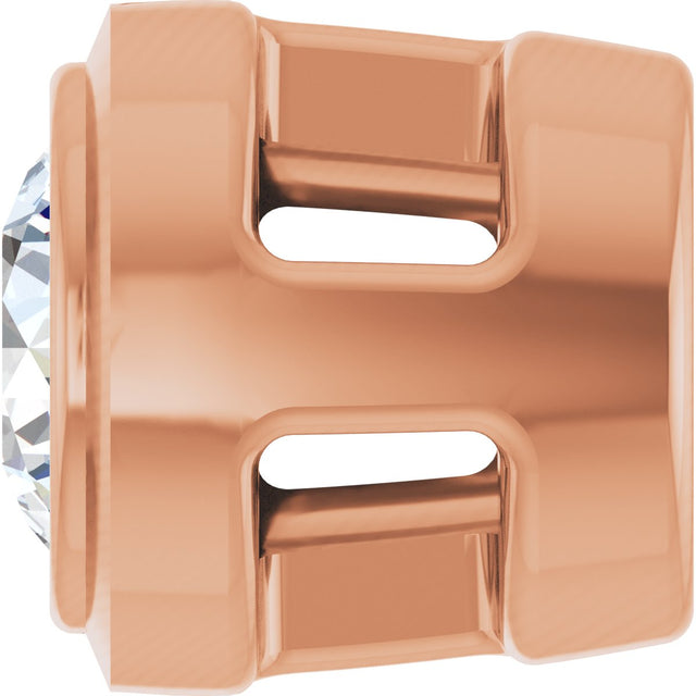 14K Gold Lab-Grown Diamond Round Bezel-Set Slide Pendant - Rose Gold - view 3
