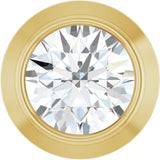 14K Gold Lab-Grown Diamond Round Bezel-Set Slide Pendant - Yellow Gold