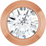 14K Gold Natural Diamond Round Bezel-Set Slide Pendant - Rose Gold