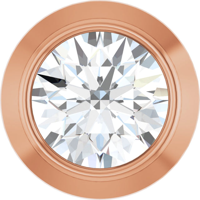 14K Gold Lab-Grown Diamond Round Bezel-Set Slide Pendant - Rose Gold