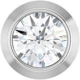 14K Gold Natural Diamond Round Bezel-Set Slide Pendant - White Gold