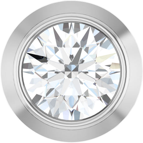 14K Gold Natural Diamond Round Bezel-Set Slide Pendant - White Gold