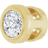 14K Gold Natural Diamond Round Bezel-Set Slide Pendant - Yellow Gold - view 2