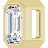 14K Gold Emerald Lab-Grown Diamond Solitaire Slide Pendant - Yellow Gold - view 2