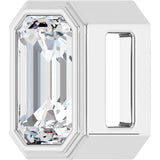 Platinum Emerald Natural Diamond Solitaire Slide Pendant - view 2