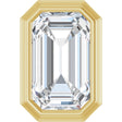 14K Gold Emerald Lab-Grown Diamond Solitaire Slide Pendant - Yellow Gold