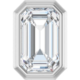 14K Gold Emerald Natural Diamond Solitaire Slide Pendant - White Gold
