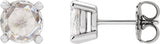 Platinum Natural Diamond Round 4-Prong Rose-Cut Stud Earrings