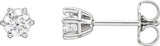14K Gold Lab-Grown Diamond Round 6-Prong Stud Earrings - White Gold
