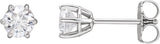 14K Gold Lab-Grown Diamond Round 6-Prong Stud Earrings - White Gold