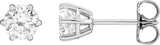 14K Gold Lab-Grown Diamond Round 6-Prong Stud Earrings - White Gold