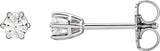 14K Gold Natural Diamond Round 6-Prong Stud Earrings – up to 1 9/10 CTW - White Gold