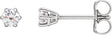 Platinum Natural Diamond Round 6-Prong Stud Earrings