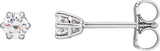 Platinum Natural Diamond Round 6-Prong Stud Earrings