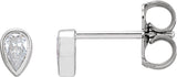 14K Gold Lab-Grown Diamond Pear Bezel-Set Stud Earrings – 3x2mm - White Gold