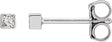 Platinum Natural Diamond Square Bezel-Set Stud Earrings