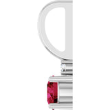 Platinum Round Lab-Grown Ruby Accented Pendant – up to 0.015 CTW - view 3