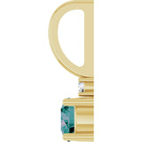 14K Gold Round Natural Alexandrite Accented Pendant - Yellow Gold - view 3