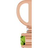 14K Gold Round Natural Peridot Accented Pendant - Rose Gold - view 3