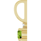 14K Gold Round Natural Peridot Accented Pendant - Yellow Gold - view 3