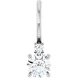 Platinum Round Natural White Sapphire Accented Pendant