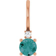14K Gold Round Natural Alexandrite Accented Pendant - Rose Gold