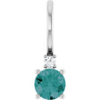 Platinum Round Natural Alexandrite Accented Pendant