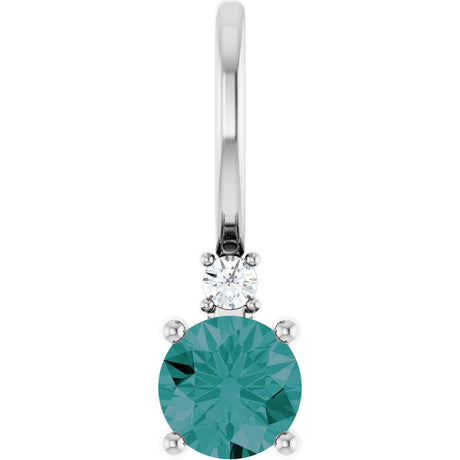 Platinum Round Natural Alexandrite Accented Pendant