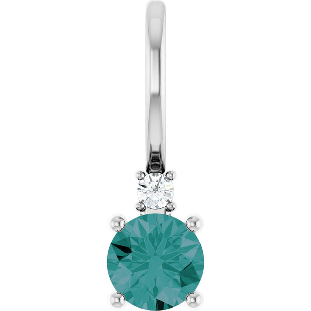 Platinum Round Natural Alexandrite Accented Pendant